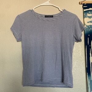 Brandy Melville Blue Striped Short Sleeve Top